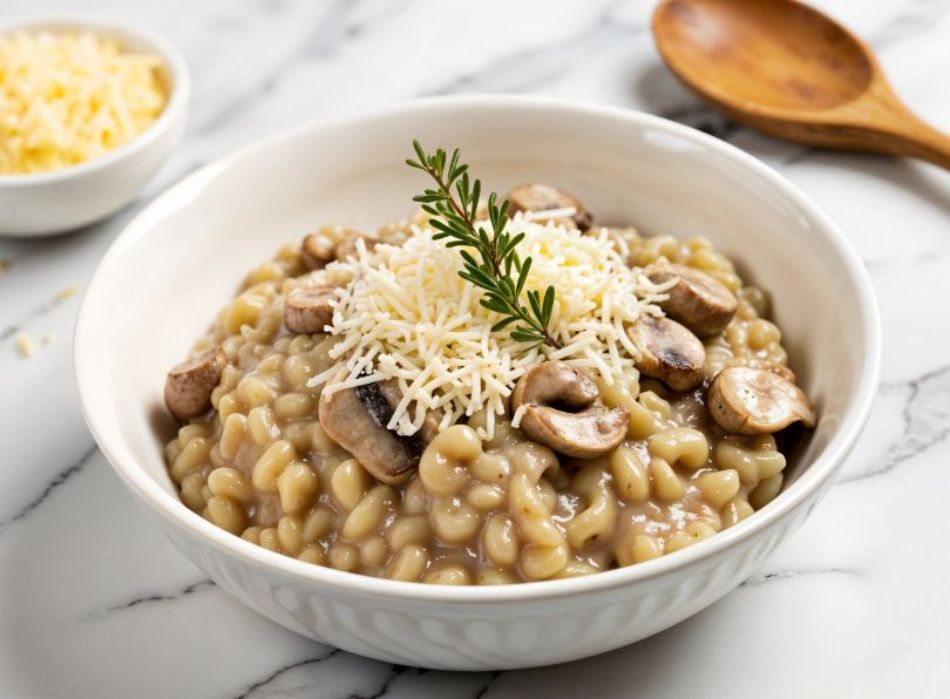 Barley and mushroom soup
